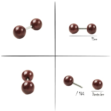 片耳用（1個売り）光る シンプル ボール ボディピアス 16G シンプル ステンレス メンズ レディース ユニセックス アクセサリー：MPS190901