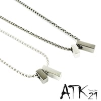スクエア バー 2連 シンプル ネックレス メンズ レディース ユニセックス アクセサリー：MNB180202
