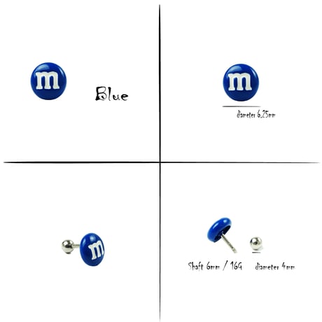片耳用（1個売り）m＆m’sモチーフボディピアス ステンレス 16G サージカルステンレス316L メンズ レディース ユニセックス アクセサリー：MBS200201S