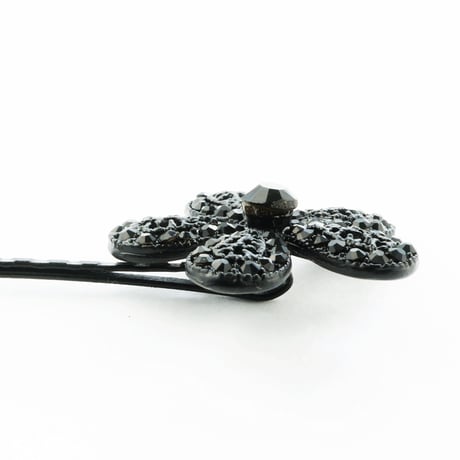 Black ブラック 透かし フワラー キラキラ ヘアピン ピン アメピン アメリカピン 髪どめ まとめ髪 レディース 大人 ヘアアクセサリー：HA170302