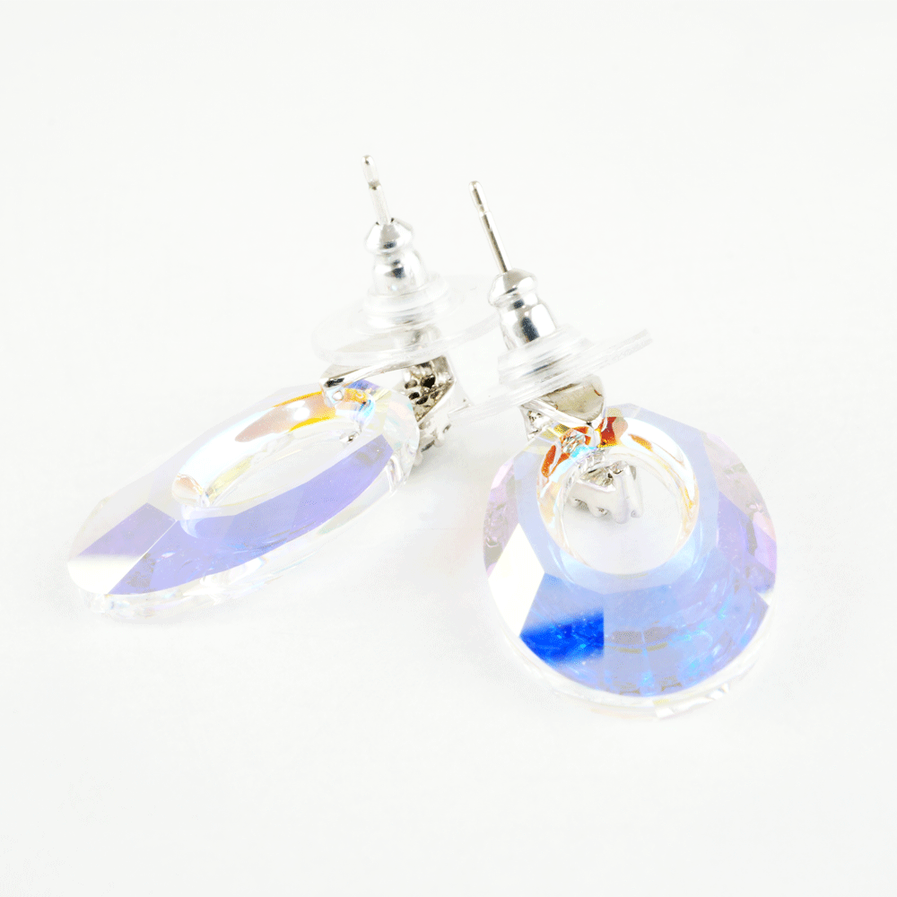 オーバル スワロフスキー SWAROVSKI ヘリオス ピアス オーロラ 
