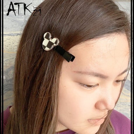 ミッキーモチーフ cute かわいい 大人可愛い ヘアクリップ  まとめ髪のポイント 髪留め レディース ヘアアクセサリー