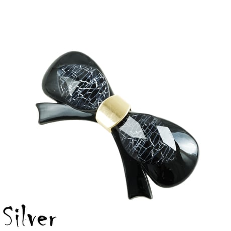 リボン アクリルストーン 上品 シンプル バレッタ 大人アクセ ヘアクリップ 髪留め 簡単ヘアアレンジ レディース ヘアアクセサリー：HV190102