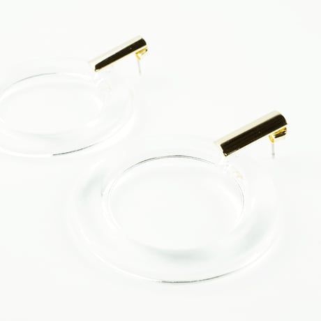 クリア サークル 春 夏 スタッド ピアス 上品 大人アクセ レディース アクセサリー：PL180301