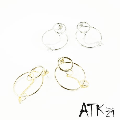 サークル オープンサークル ピアス スタッド バックキャッチ ピアス ゴールド シルバー 大人 個性的 レディース アクセサリー：PM171202