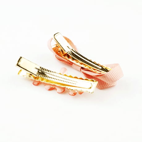 (2本セット) フラワー リボン ビジュー ストーン ヘアクリップセット 髪どめ ヘアアクセサリー 大人可愛い かわいい：HD170201