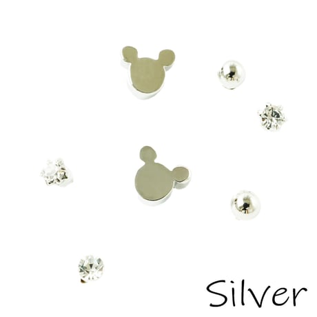 (7点セット）ミッキー モチーフ スタッドピアス セットピアス メンズ レディース  ユニセックス アクセサリー