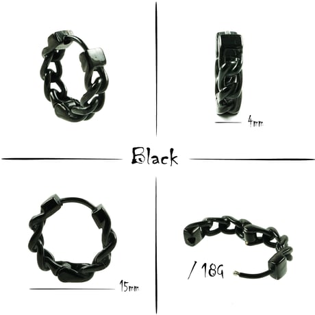 片耳用（1個売り）チェーンモチーフ リングピアス フープピアス ステンレス 18G サージカルステンレス316L メンズ レディース ユニセックス アクセサリー：MPS191202