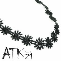 ブラック フラワー レース チョーカー ネックレス レディース アクセサリー：NC170501