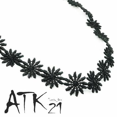 ブラック フラワー レース チョーカー ネックレス レディース アクセサリー：NC170501
