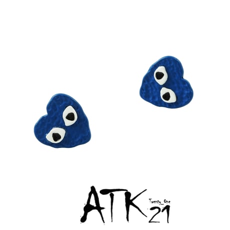 (2点セット）ハートピアス cuteなお目目 ピアス  メンズ レディース ユニセックス アクセサリー：PSK191102