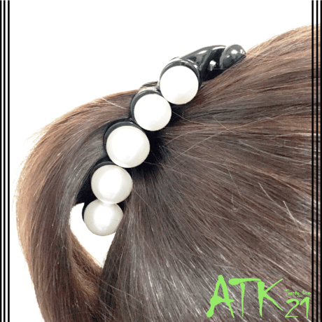 パール 透明 シンプル リッチ  バナナクリップ エレガント  髪留め しっかり留まる レディース 簡単ヘアアレンジ ヘアアクセサリー：BNN180301