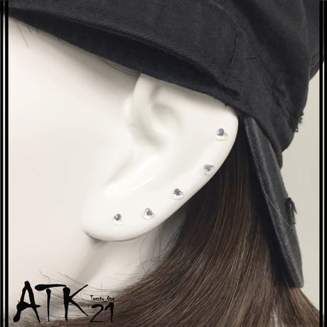 (6点セット）ハートモチーフ シークレットピアス 透明ピアス 18G ゴムキャッチ アクリル メンズ レディース ユニセックス アクセサリー：SP190101