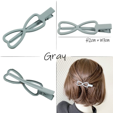 マットカラー リボンモチーフ りぼん Ribbon ヘアクリップ 髪留め 前髪 サイド留め 簡単ヘアアレンジ キッズ 子供 大人可愛い レディース ヘアアクセサリー