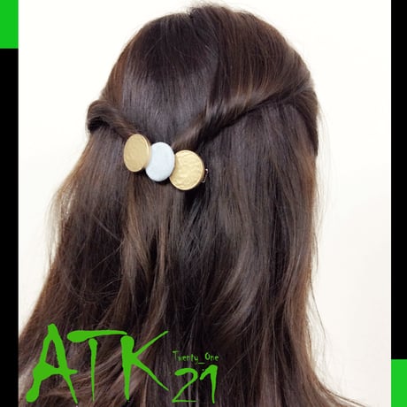 ベロア サークル ゴールド ヘアクリップ フォーククリップ レディース ヘアアクセサリー:HD160802