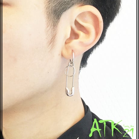片耳用（1個売り）安全ピン リング フープ ピアス 20G ステンレスピアス Surgical Steel 316L  メンズ レディース ユニセックス アクセサリー:MPS171201
