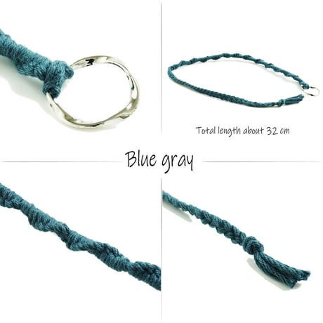 シルバーラウンドチャーム付き ワンカラー ハンドメイド ミサンガ Missanga アンクレット お守り コットンコードアンクレット メンズ レディース ユニセックス アクセサリー