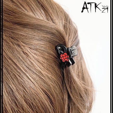 クロスリボン カメリア ミニバンスクリップ 前髪留め 小さ目 しっかりホールド ヘアアレンジのポイント 髪留め 簡単ヘアアレンジ レディース ヘアアクセサリー