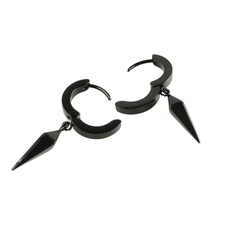 両耳用（2点セット）スパイク コーン 揺れる フープピアス 18G ステンレスピアス Surgical Steel 316L メンズ レディース ユニセックス アクセサリー：HPS190103