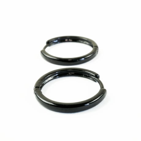 両耳用（2個セット） シンプル フープ リング ピアス ブラック メンズ レディース ユニセックス アクセサリー：MPS160506