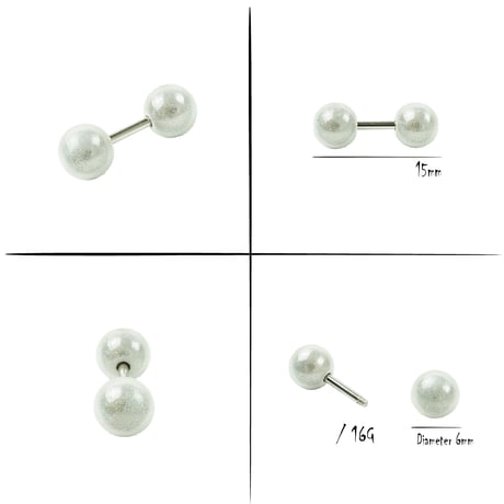 片耳用（1個売り）光る シンプル ボール ボディピアス 16G シンプル ステンレス メンズ レディース ユニセックス アクセサリー：MPS190901