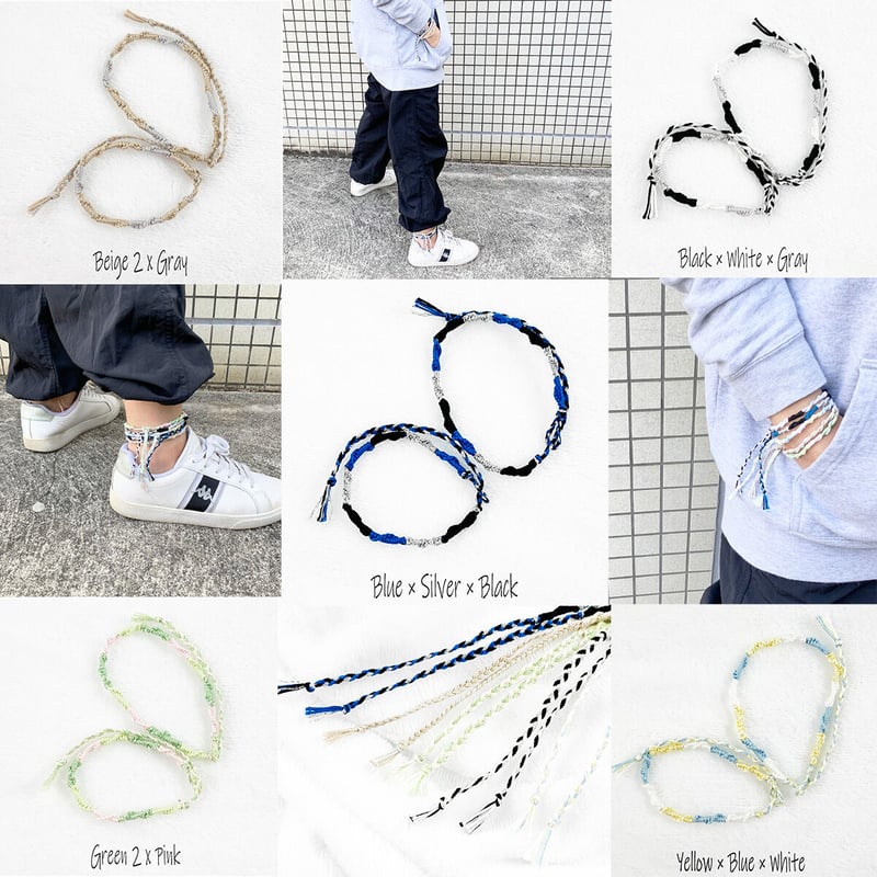 2点セット)ブレスレット アンクレット セット ハンドメイド 2点セット)ブレスレット アンクレット セット ハンドメイド