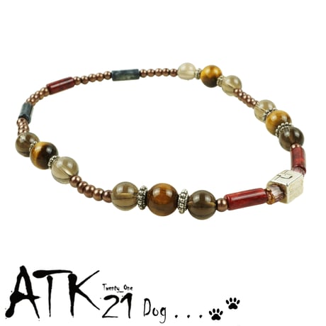 犬用ネックレス ドックアクセサリー ドックネックレス タイガーアイ ムーンストーン 愛犬 わんこアクセサリー  愛犬のためのネックレス お散歩クッズ：DN190701