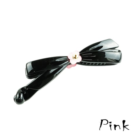 リボン フラワー 上品 シンプル バナナクリップ おしゃれ 大人アクセ 髪留め しっかり留まる レディース 簡単ヘアアレンジ ヘアアクセサリー：BNN180330