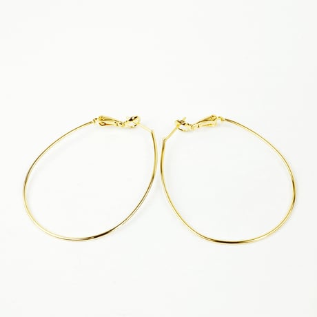 オーバル フープピアス 華奢 ゴールド  レディース アクセサリー：PL160802