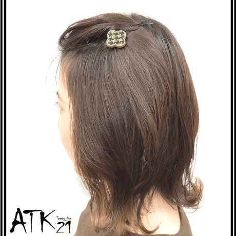 クローバー 四葉 フラワー ヘアピン チドリ模様 簡単ヘアアレンジ 髪どめ 前髪 キッズ レディース ヘアアクセサリー ：HA191101
