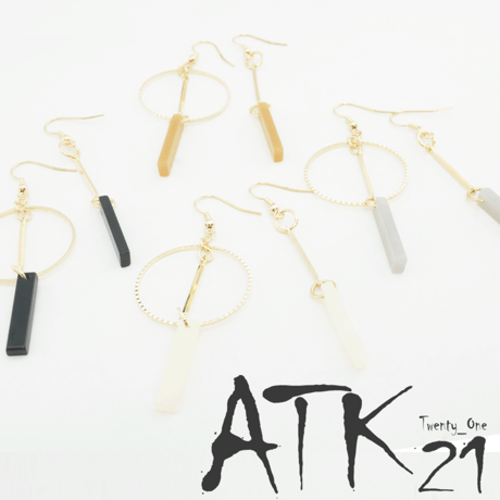 サークル バー アシンメトリー フックピアス 揺れるピアス トレンド 大人 レディース アクセサリー：PHL170601