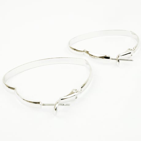 オープンハート フープピアス リングピアス シルバー レディース アクセサリー：PL160803