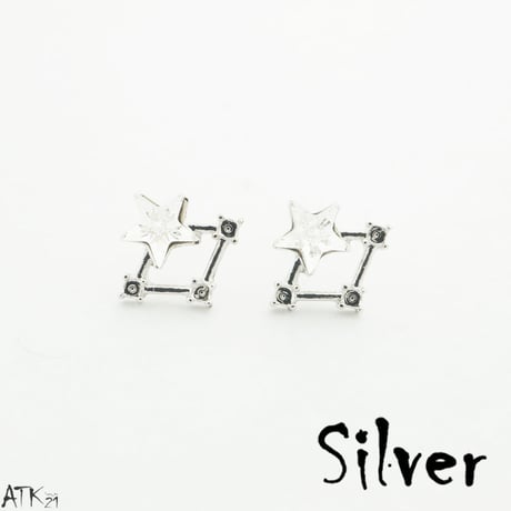 (7個セット）スターモチーフ 星座 パール 一粒ストーン シルバー ゴールド セットピアス  スタッドピアス レディース アクセサリー：PSS170807
