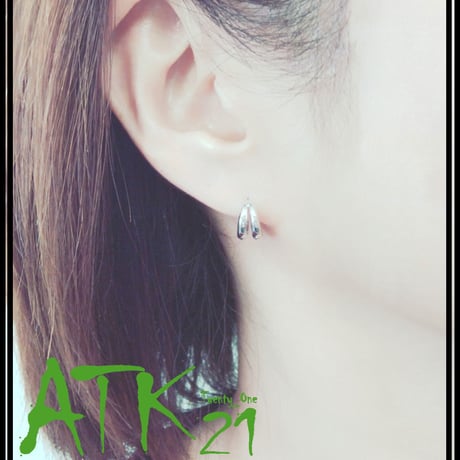 両耳用（2個セット）シンプル ２ライン ミニ フープピアス 18G シルバー メンズ レディース ユニセックス アクセサリー：HPB170705