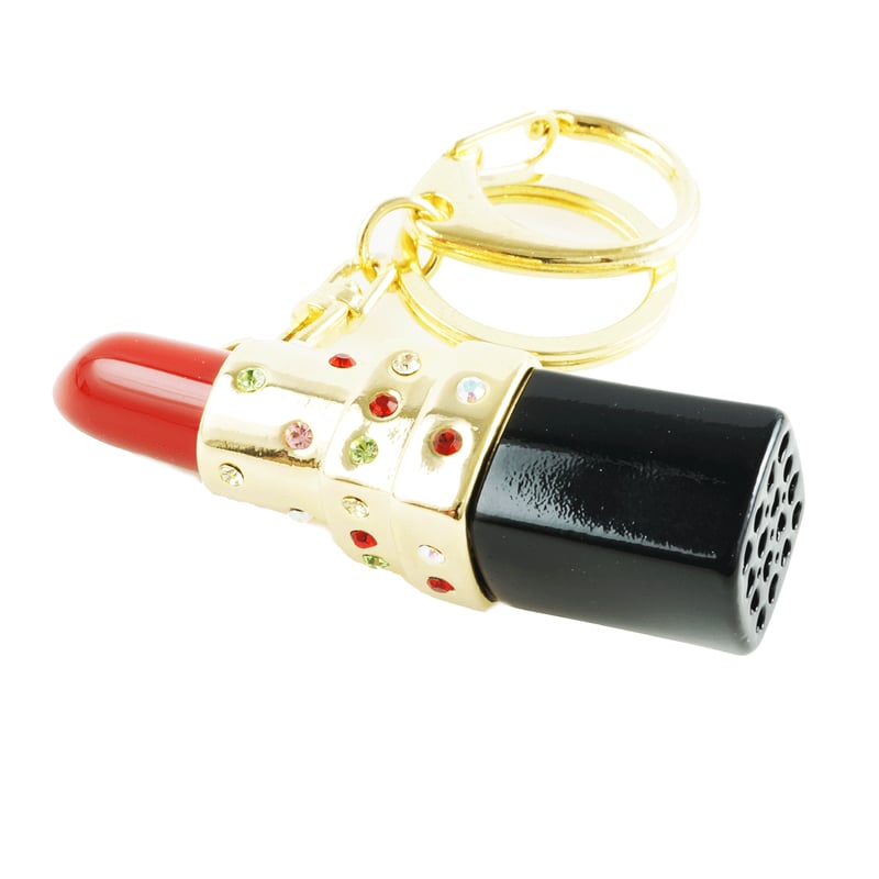 ルージュモチーフ キーリング リップ 口紅 チャーム ラインストーン