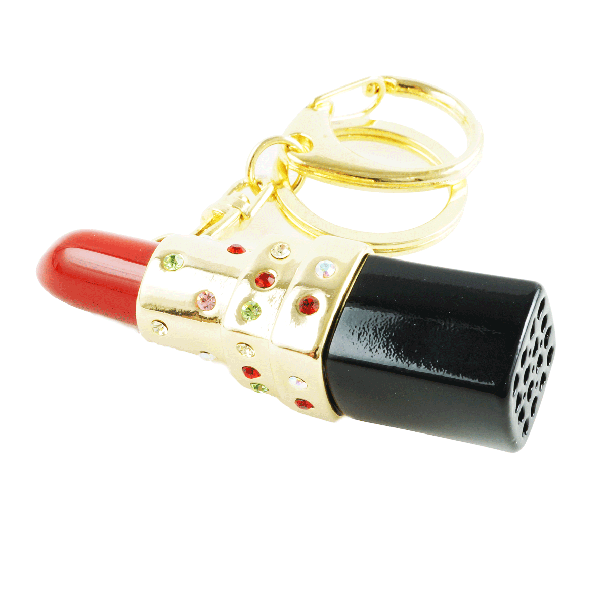 ルージュモチーフ キーリング リップ 口紅 チャーム ラインストーン