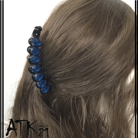 ラメ入り ティアドロップ ダイヤモンドカット 涙型 バナナクリップ シンプル 上品 髪留めヘアクリップ レディース 簡単ヘアアレンジ ヘアアクセサリー：BNN181202