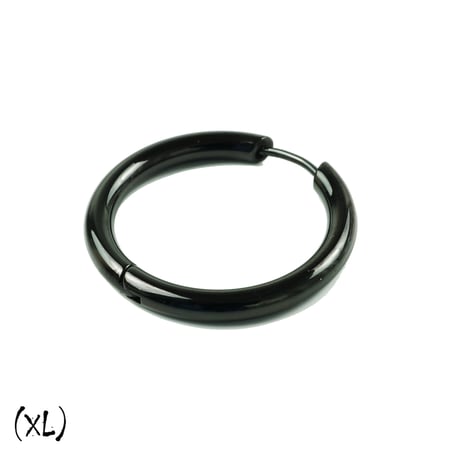 片耳用（1個売り）Black リングピアス フープピアス シンプル 18G ステンレスピアス Surgical Steel 316L メンズ レディース ユニセックス アクセサリー：HPS191202