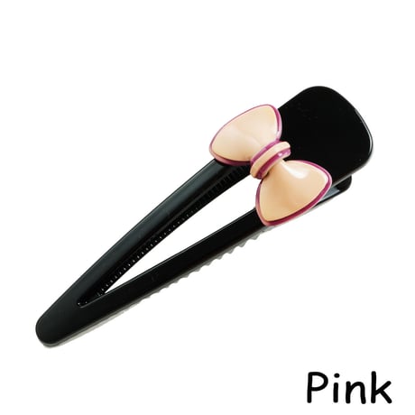 リボン Ribbon オープントライアングル ブラック ヘアクリップ ダッカールクリップ 髪留め レディース きれい目 ヘアアクセサリー