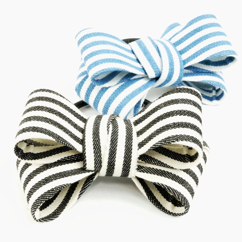 オーガンジー　ストライプ　リボン　ヘアゴム オーガンジーリボン ヘアゴム ストライプ 2個セット BLAZE 子ども