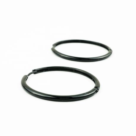 両耳用（2個セット）シンプル フープピアス リングピアス ブラック シルバー 18G  メンズ レディース ユニセックス アクセサリー：HPB170403