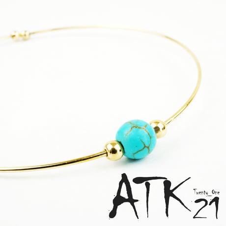 華奢なバングル ターコイズ ゴールド シンプル ブレスレット レディース アクセサリー おしゃれ 人気：BR160603