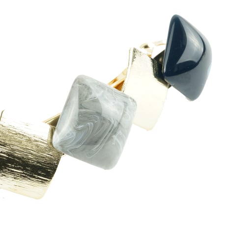 スクエア べっ甲 モチーフバレッタ 上品 リッチ 大人アクセ ヘアクリップ 髪留め 簡単ヘアアレンジ レディース ヘアアクセサリー：HBR180201