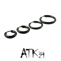 片耳用（1個売り）Black リングピアス フープピアス シンプル 18G ステンレスピアス Surgical Steel 316L メンズ レディース ユニセックス アクセサリー：HPS191202