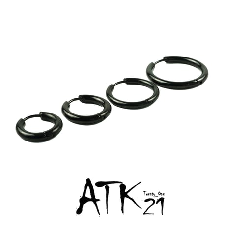片耳用（1個売り）Black リングピアス フープピアス シンプル 18G ステンレスピアス Surgical Steel 316L メンズ レディース ユニセックス アクセサリー：HPS191202