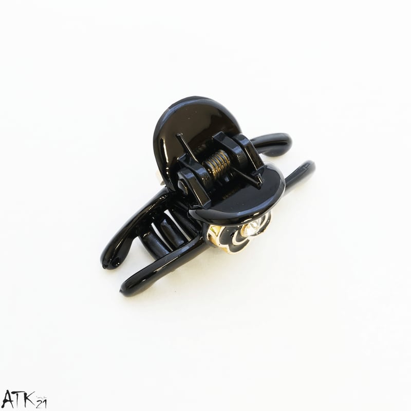 フラワー ローズ カメリア ブラック ホワイト ミニバンスクリップ プチ