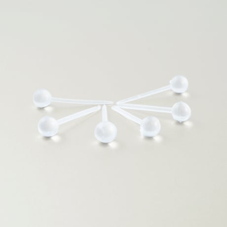 (6点セット）ボール シークレットピアス 透明ピアス 18G ゴムキャッチ アクリル メンズ レディース ユニセックス アクセサリー：SP190107