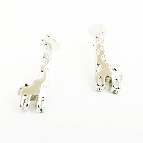 きりんモチーフ アニマル スタッドピアス おもしろアイテム シルバー ゴールド メンズ レディース ユニセックス アクセサリー：PS160608