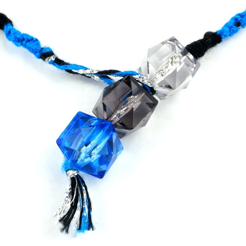 ミサンガ アンクレット 藍色 2連ミサンガ☆青系ミックス&青☆アンクレット☆ブレスレット - EN