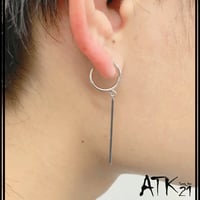 両耳用（2点セット）バー スティック シンプル フープ フェイクピアス ノンホール パイプイヤリング メンズ レディース ユニセックス アクセサリー